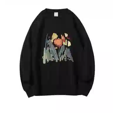 莫代尔 舒适亲肤休闲潮流简约时尚圆领长袖上衣可外穿打底衣 男女同款