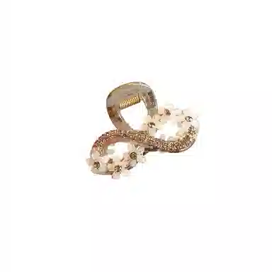 水中玉 精致小花抓夹发量少后脑勺鲨鱼夹半扎发卡气质夹子头饰 亚克力 发夹 女款