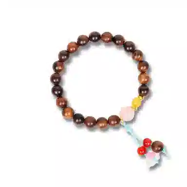 【天台山官方已祝福加持】 天台山 瑞彩吉祥如意福气满满好运转运珠 花梨木 手串 男女同款情侣款