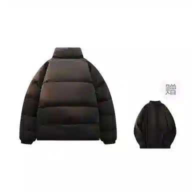 鸭鸭 纯色简约立领休闲长袖面包羽绒服 男女同款