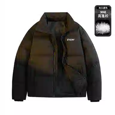 鸭鸭 新年战袍加厚保暖鸭绒字母休闲宽松无性别立领羽绒服 男女同款