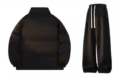 大卫贝肯 美式简约基础款立领宽松面包棉服宽松百搭灯芯绒长裤休闲运动套装 男女同款