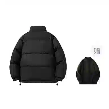 鸭鸭 拼接加厚立领拉链面包长袖羽绒服 男女同款