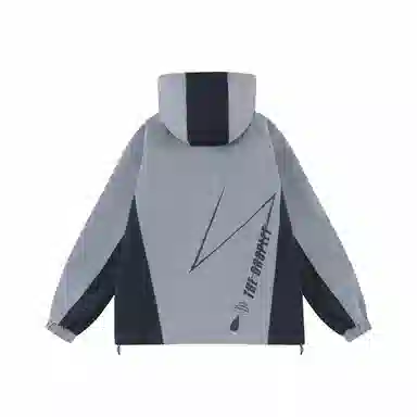 三体  文明水滴圣母眼泪系列 基础款工装条纹字母印花撞色拼接山系徒步美式复古潮牌机能风连帽  防水防风冲锋衣 男女同款