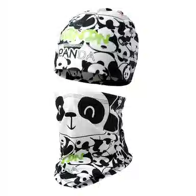 南极人 保暖护颈防风护耳帽卡通面罩户外防寒包头两件套 薄绒 帽子 儿童款