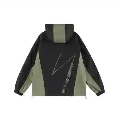 三体  文明水滴圣母眼泪系列 基础款工装条纹字母印花撞色拼接山系徒步美式复古潮牌机能风连帽  防水防风冲锋衣 男女同款