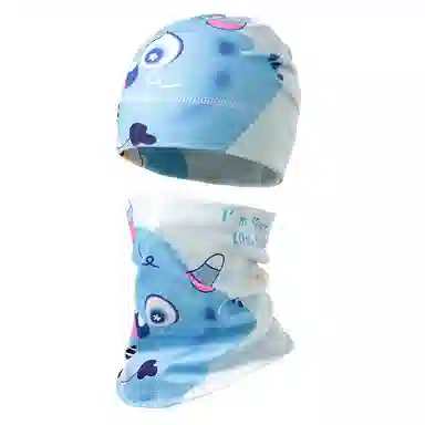 南极人 保暖护颈防风护耳帽卡通面罩户外防寒包头两件套 薄绒 帽子 儿童款