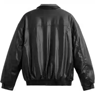 ZARA Loose Fit Leather Jacket Black