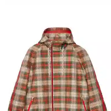 Gucci SS23 Checkered Hooded Jacket Brown
