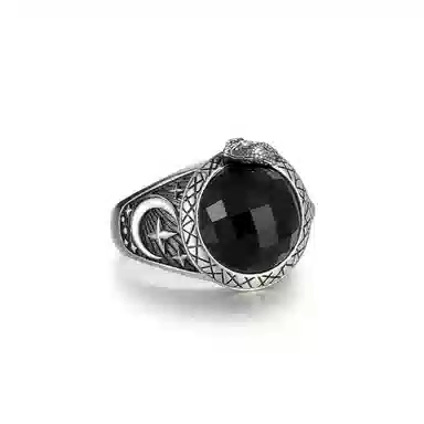 IDEAGEMER Serpent Onyx Ring