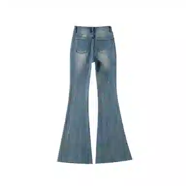 法文箱子 修身拼接鱼骨线牛仔裤 女款