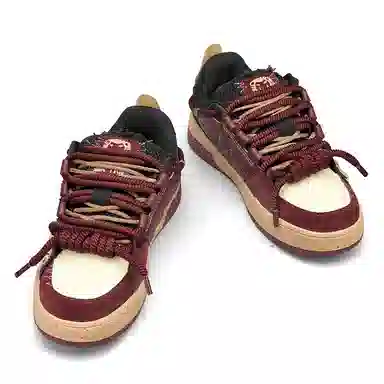 SK.TRIP Burgundy Low Sneakers