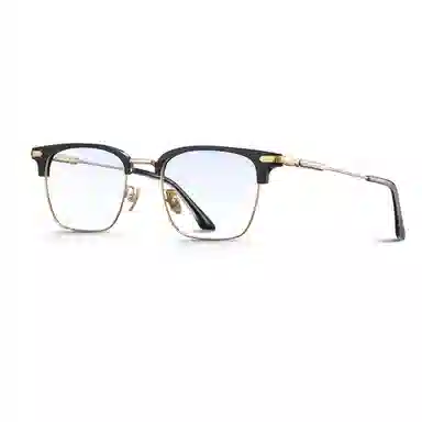 苍木优品 高端复古眉线半框近视眼镜框可配度数设计师 板材镜架钛 方形 光学镜架 男女同款情侣款