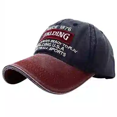 啄木鸟 美式复古撞色贴布字母刺绣水洗棒球帽大头围休闲百搭潮流 棉 鸭舌帽 男女同款情侣款