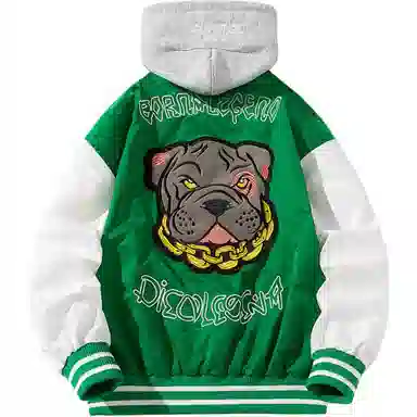 玉儿恋 刺绣拼接炸街加厚飞行员棉服 男款