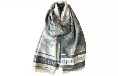 优幽兰 百搭高级感披肩韩版轻奢小众设计感水墨画国风围脖外搭两用复古氛围感上班通勤气质穿搭 仿羊绒 绒线围巾 女款