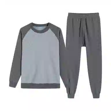 贴身领域 亲肤舒适长袖长裤加绒加厚保暖套装 男款