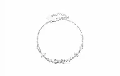 牧言 甜美可爱简约小众设计高级感 光面立体极光蝶梦闪耀水滴手饰 合金 幻彩蝴蝶手链 女款