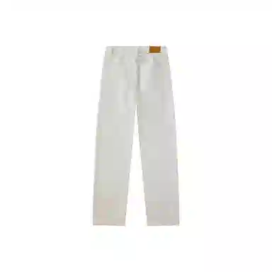 我是大卫 高街时尚纯色百搭宽松直筒简约牛仔裤 男女同款 白色