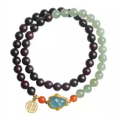 木盛缘 优雅葫芦搭高油高密佛珠双圈 小叶紫檀 手串 女款