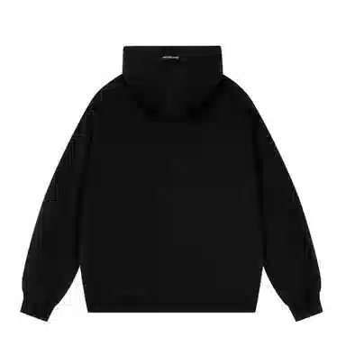 大卫贝肯 美式高街简约基础款字母印花潮流时尚百搭加绒加厚舒适保暖宽松休闲连帽卫衣 男女同款 黑色