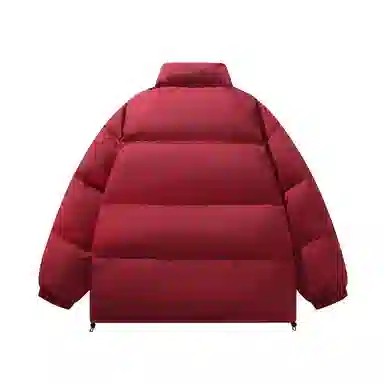 鸭鸭 基础款简约字母印花设计感青少年户外运动防风防水宽松休闲百搭舒适柔软立领高街面包保暖冬季羽绒服 男女同款