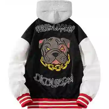 玉儿恋 刺绣拼接炸街加厚飞行员棉服 男款