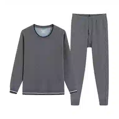 贴身领域 加厚加绒打底毛衫保暖套装 男款