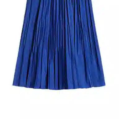 MaxMara Pleated High Waist Long Skirt Blue