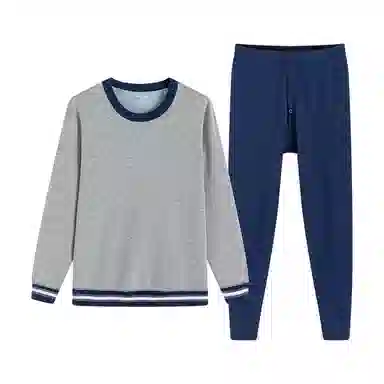 贴身领域 加厚加绒打底毛衫保暖套装 男款