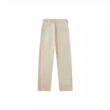 我是大卫 韩版日系双褶皱宽松直筒那不勒斯休闲裤 男女同款 杏色