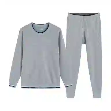 贴身领域 加厚加绒打底毛衫保暖套装 男款