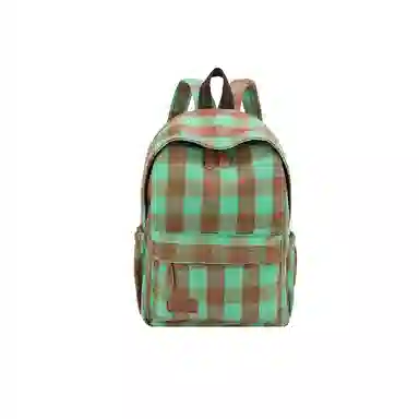 垣途者 经典格子百搭学生书包拉链开合 毛呢 双肩包 女款 多色