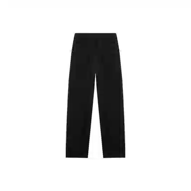 我是大卫 韩版潮流纯色百搭直筒学生宽松垂坠感休闲裤 男女同款 黑色