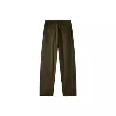 我是大卫 高级感双褶皱设计感宽松直筒长裤简约百搭阔腿休闲裤 男女同款 军绿色