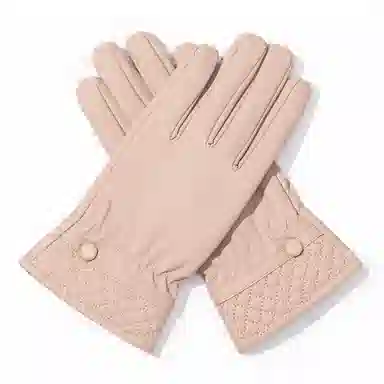 上海故事 秋冬奶油风外出御寒加厚保暖骑车防泼水防风户外分指触屏 聚酯纤维 绒线手套 女款