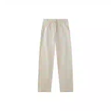 我是大卫 日系复古灯芯绒直筒简约百搭宽松阔腿休闲裤 男女同款 奶白色