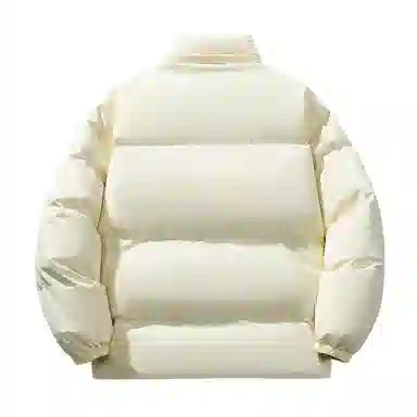 三体 不要回答系列 宽松美式休闲户外防风防水防寒加厚立领开衫舒适简约基础款字母印花纯色百搭时尚保暖柔软潮牌棉服 男女同款