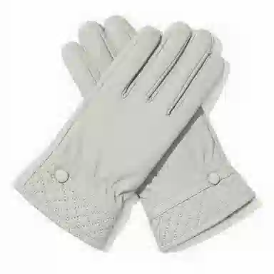 上海故事 秋冬奶油风外出御寒加厚保暖骑车防泼水防风户外分指触屏 聚酯纤维 绒线手套 女款