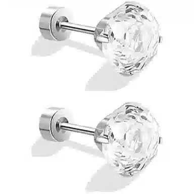 零界 华子 华子 轻奢爆闪高级感 日常个性设计小众静置氛围感闺蜜百搭玫瑰首饰 锆石 钛钢 耳钉 女款