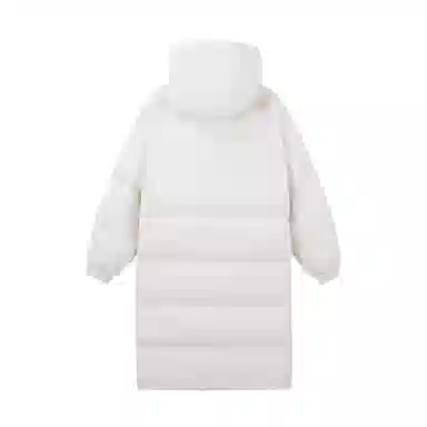 鸭鸭 美式复古基础款纯色户外运动舒适柔软防水无性别宽松休闲百搭高街轻便中长保暖防寒连帽羽绒服 男女同款 黑色