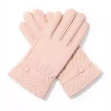 上海故事 秋冬奶油风外出御寒加厚保暖骑车防泼水防风户外分指触屏 聚酯纤维 绒线手套 女款