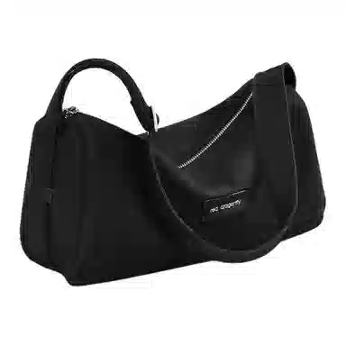 红蜻蜓 简约休闲百搭高级感运动 织物 斜挎包 中号 女款 黑/米白