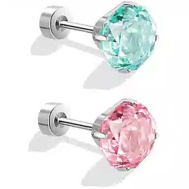 零界 华子 华子 轻奢爆闪高级感 日常个性设计小众静置氛围感闺蜜百搭玫瑰首饰 锆石 钛钢 耳钉 女款