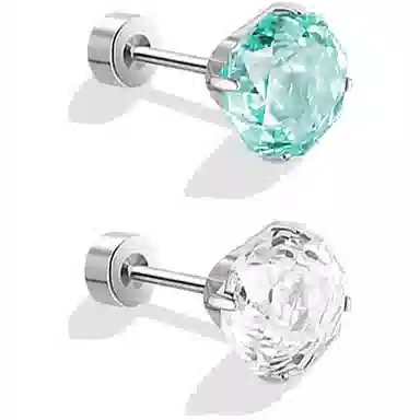 零界 华子 华子 轻奢爆闪高级感 日常个性设计小众静置氛围感闺蜜百搭玫瑰首饰 锆石 钛钢 耳钉 女款