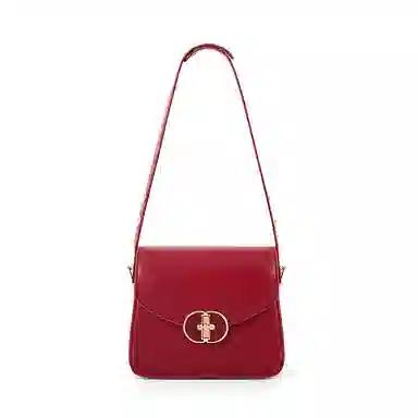 维尼奥 复古小众质感休闲简约高颜值时尚百搭 合成革 单肩斜挎包手提包 中号 女款 红色
