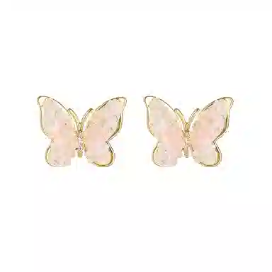 丹琴 甜美森系风渐变蓝色蝴蝶时尚百搭款高级感耳饰 合金 耳钉 女款