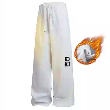 王者荣耀 鲁班七号星空梦想款 内里保暖加绒加厚直筒阔腿长裤宽松百搭亲肤舒适字母印花潮流个性学院风休闲裤 男女同款