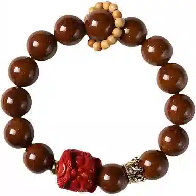 書卓 国风民族风新中式念珠财源文玩光珠精雕吉祥醒狮念珠佛珠#好运 紫金鼠 手串 男女同款情侣款