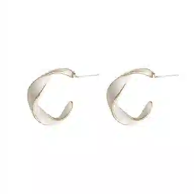 Yunxi Mobius Ring Earrings Red Copper Gold Plated